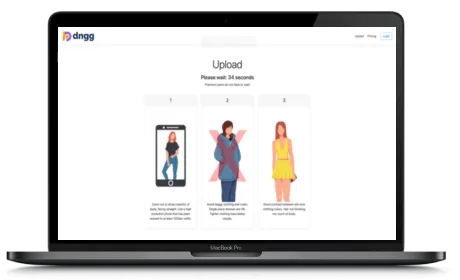 DeepNude.cc website displayed on a Macbook
