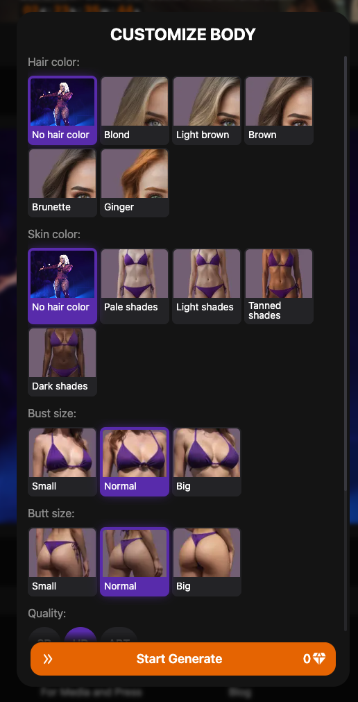 Customize Body Features