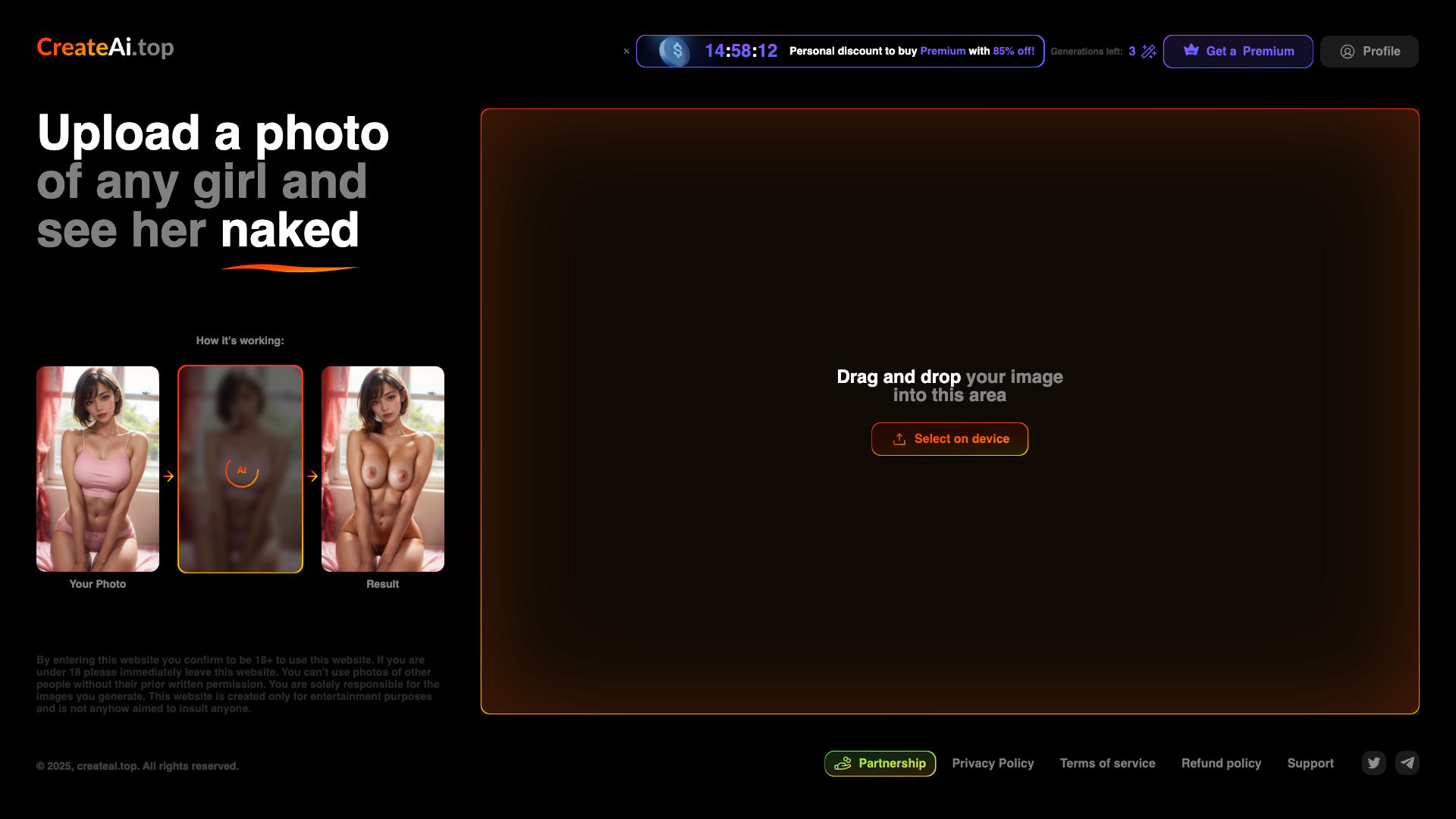 Screenshot of the CreateAI.top website