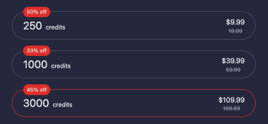 Top Up Credits