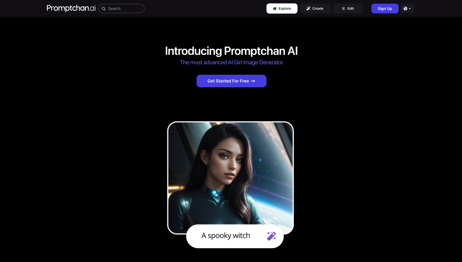 Screenshot of Promptchan Homepage