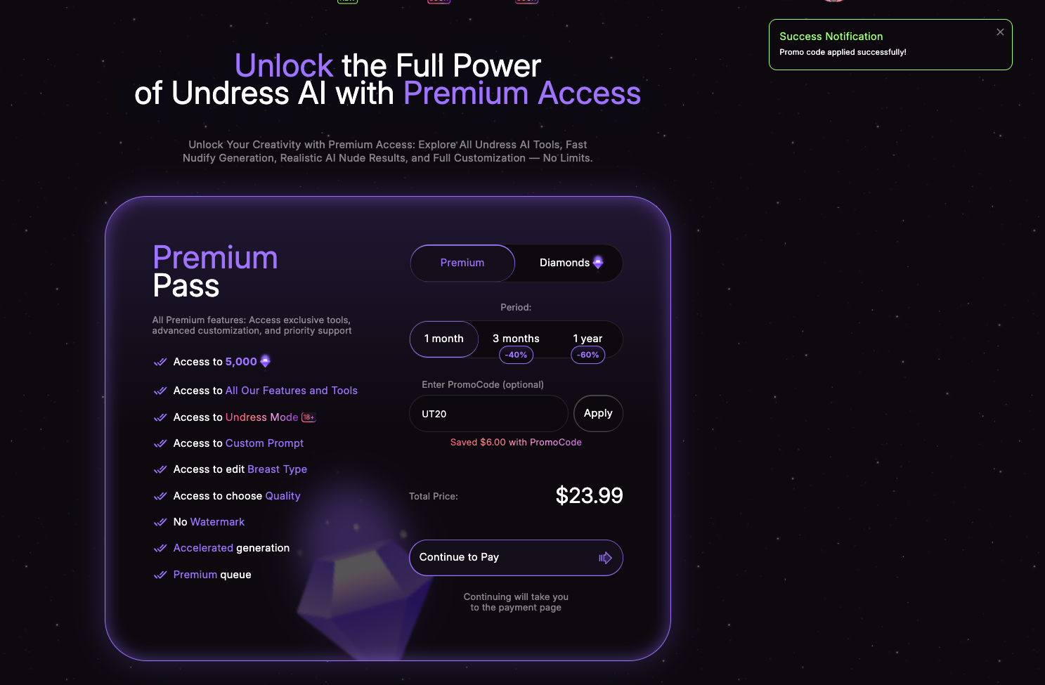 Promocode Confirmation